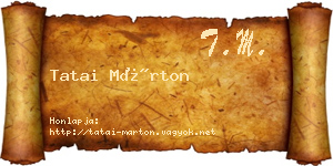Tatai Márton névjegykártya