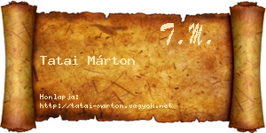 Tatai Márton névjegykártya